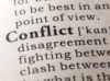 Auszug aus einem Buch, in dem Konflikt definiert wird